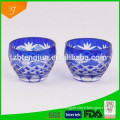 bule hand engraved shot glass,color shot glass with custom carving